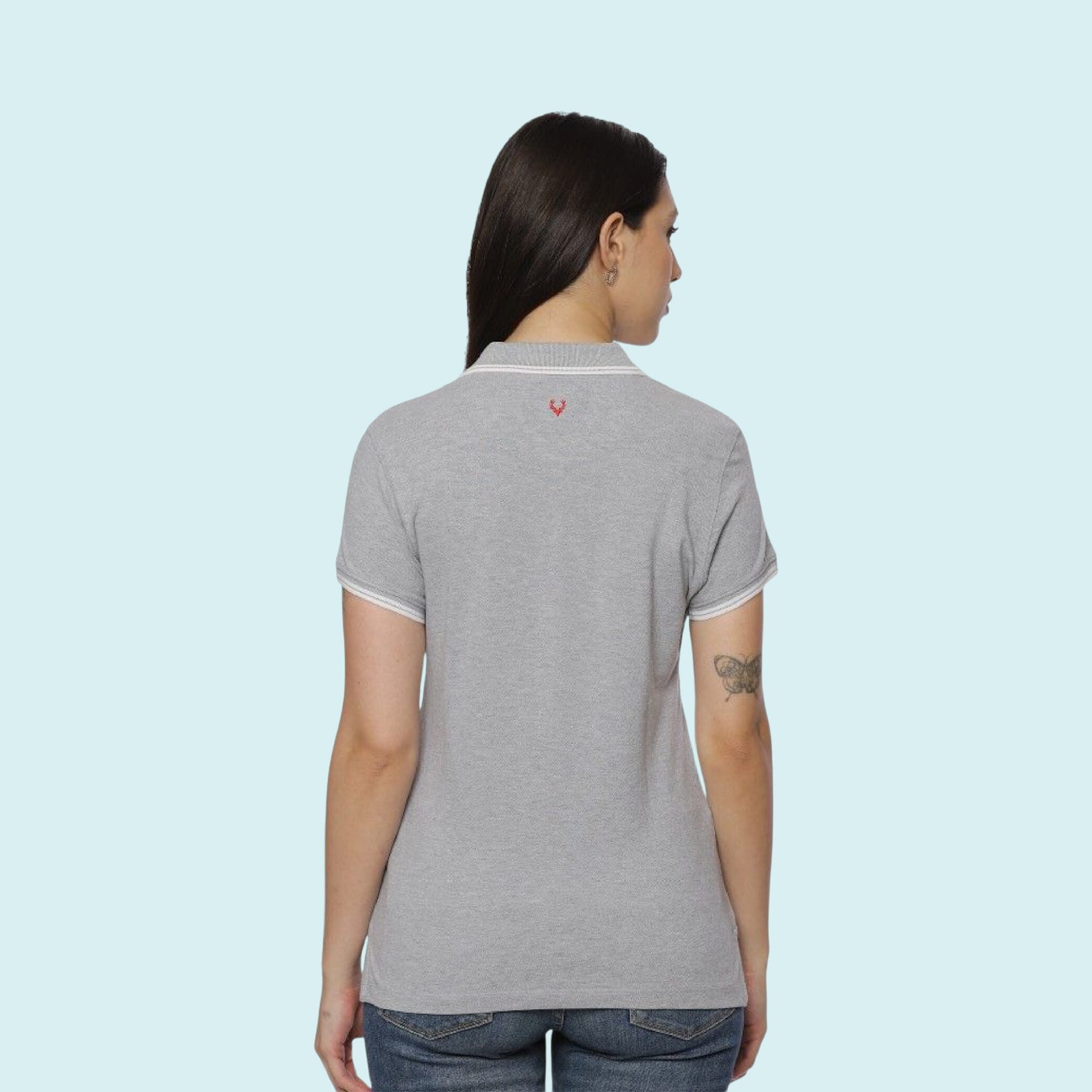Allen Solly Polo T-shirt Women- Grey